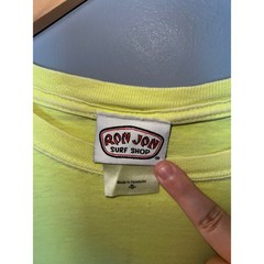 Ron Jon Surf Shop Myrtle Beach Neon Yellow Graphic T-Shirt Mens Small Pink Blue