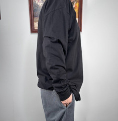 Sada Long Sleeve Shirt Top Men’s 2X Crew Neck Black Casual 100% Cotton