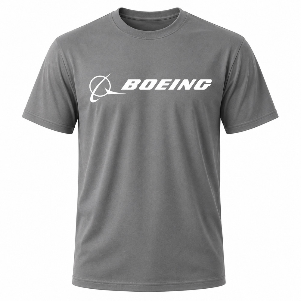 Boeing Logo Men’s Charcoal Graphic T Shirt Freeships
