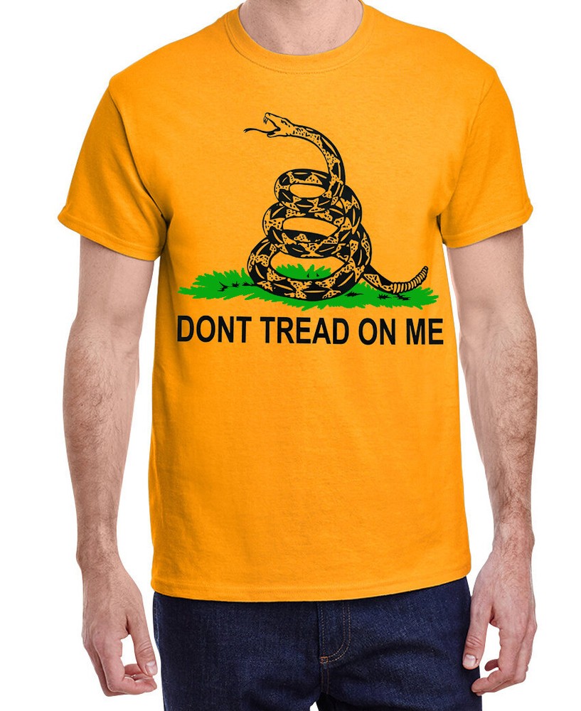 Mens Don’t Tread on Me T-shirt Gadsden Flag Clothing Apparel 2nd Amendment Tee