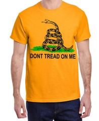 Mens Don’t Tread on Me T-shirt Gadsden Flag Clothing Apparel 2nd Amendment Tee