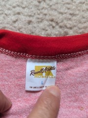 Dead Stock Never Used Single Stitches Russell 70s vintage L Ringer t shirt USA