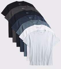 Abercrombie & Fitch Relaxed Essential Tees 7-Pack size L, M, S 100% Cotton #I0-2