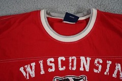 Vintage University of Wisconsin T Shirt Mens XL Red Double Sided Lined Badgers