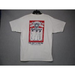 Yazbek Vintage Humorous Buttwiser Print Short Sleeve Graphic TShirt Men Size L