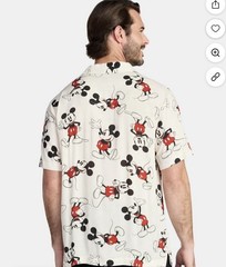 Disney Mickey Mouse Neff Men’s Short Sleeve Shirt Black/White, Size XXL