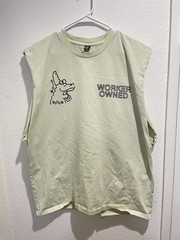 Slow Bloom Coffee Co Worker Owned Muscle Tank Top Unisex Mens XL Custom Cut Off
