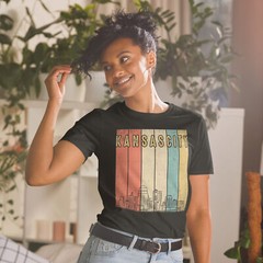 Retro 1970’s Style Kansas City Skyline T-Shirt, Kansas City, Retro 1970’s,