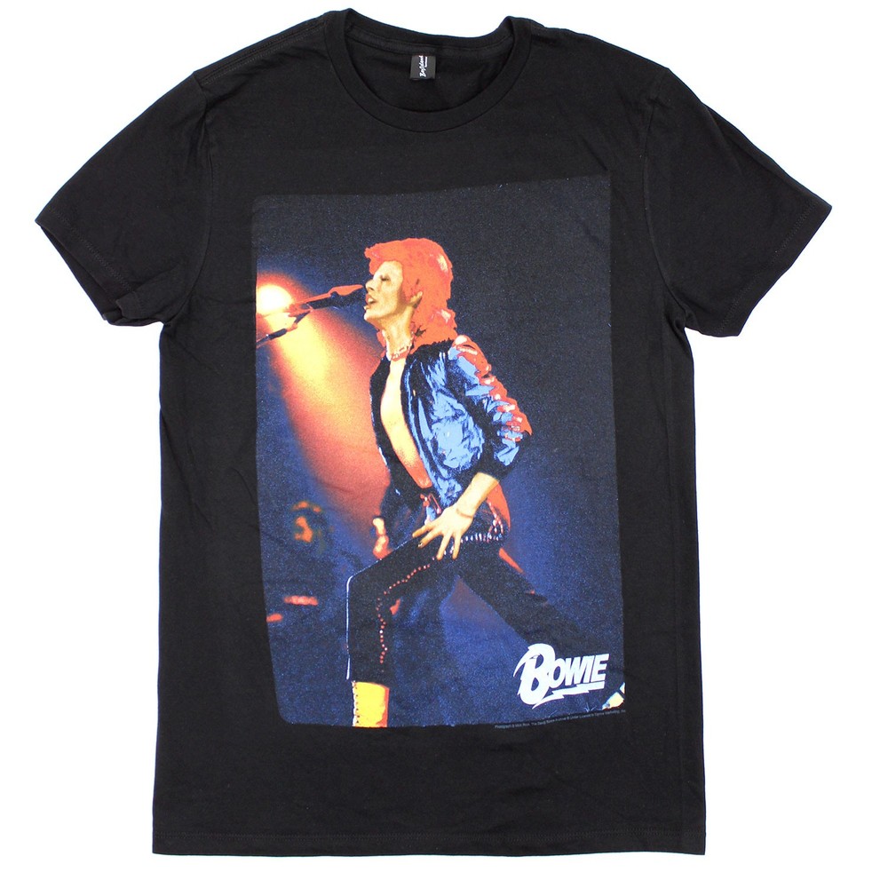 Men’s David Bowie Blurry Photo T-shirt Small Black