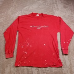 VTG 1987 Winter Carnival Shirt Sz Lg Greek Formal Party Pi Kappa Alpha PAINTED