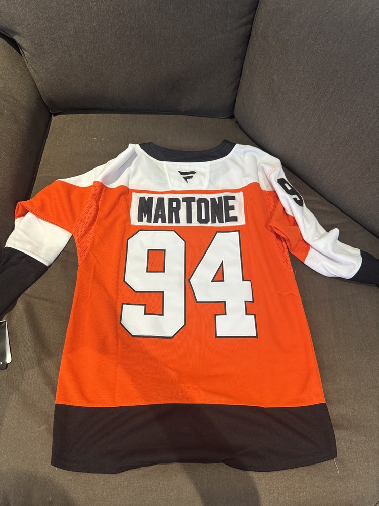 Porter Martone Philadelphia Flyers Orange and White Jersey Mens Size Medium (50)