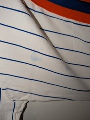 Vintage 80s New York Mets MLB Baseball Medium White Sand-Knit T-Shirt