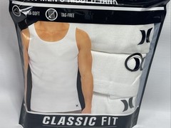 Hurley ~ Men’s 3-Pack Ribbed Tank Cotton Blend Tag Free White ~ M(38-40)