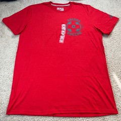 Adidas Soccer The Go-To Performance Tee Mens Large Red Climalite Graphic T-Shirt