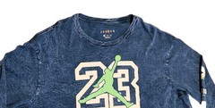 JORDAN LEGACY AJ13 LONG-SLEEVE TEE *Blue Textured Fabric Look*Mens XXL