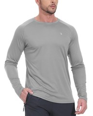Men’s Hiking Shirts Waterproof Dry Fit Athletic T-Shirts SPF Long Sleeve Safa…