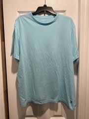 Cremieux aqua blue short sleeve crew neck pullover shirt men’s Size XL