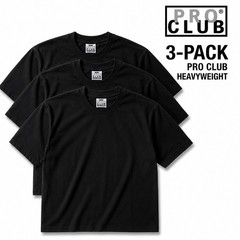 3 PRO CLUB T SHIRT HEAVYWEIGHT SHORT SLEEVE PLAIN 100% COTTON Black Or White