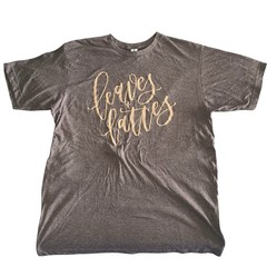 Tultex 241 Charcoal Gray Large “Leaves + Lattes” T-Shirt
