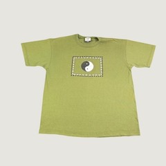 Vintage Earth Collection Yin Yang Graphic T Shirt Olive Green XL Anvil USA Made