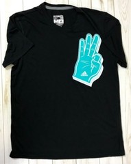 Adidas Ultimate Tee Mens Shirt Size Medium Black Teal 3 Stripes TShirt EUC A5204