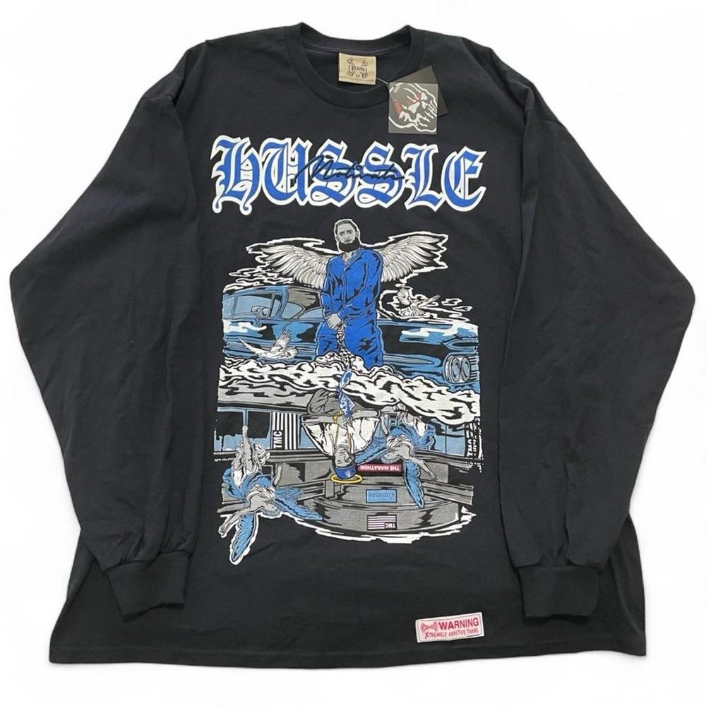 Nipsey Hussle Tribute Graphic Black T-Shirt Men’s Size 2XL Long Sleeve