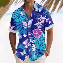 Hawaiian Shirts Men Aloha Summer Casual Beach Button Down Cruise Holiday.