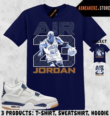 Tee Shirt Matching AJ 4 SB Navy To Match Sneaker Vintage Air MJ 23 T-Shirt