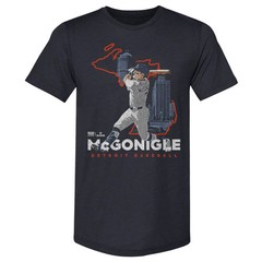 Kevin McGonigle Detroit Skyline Map Baseball Graphic Tee Shirt