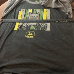 John Deere T Shirt Mens XL Tractor Farm Graphic 3/4 Sleeves Retro Tee T6