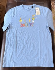 Dockers T-shirt Castro District SF Richard Ceely Design Blue Medium Slim Fit