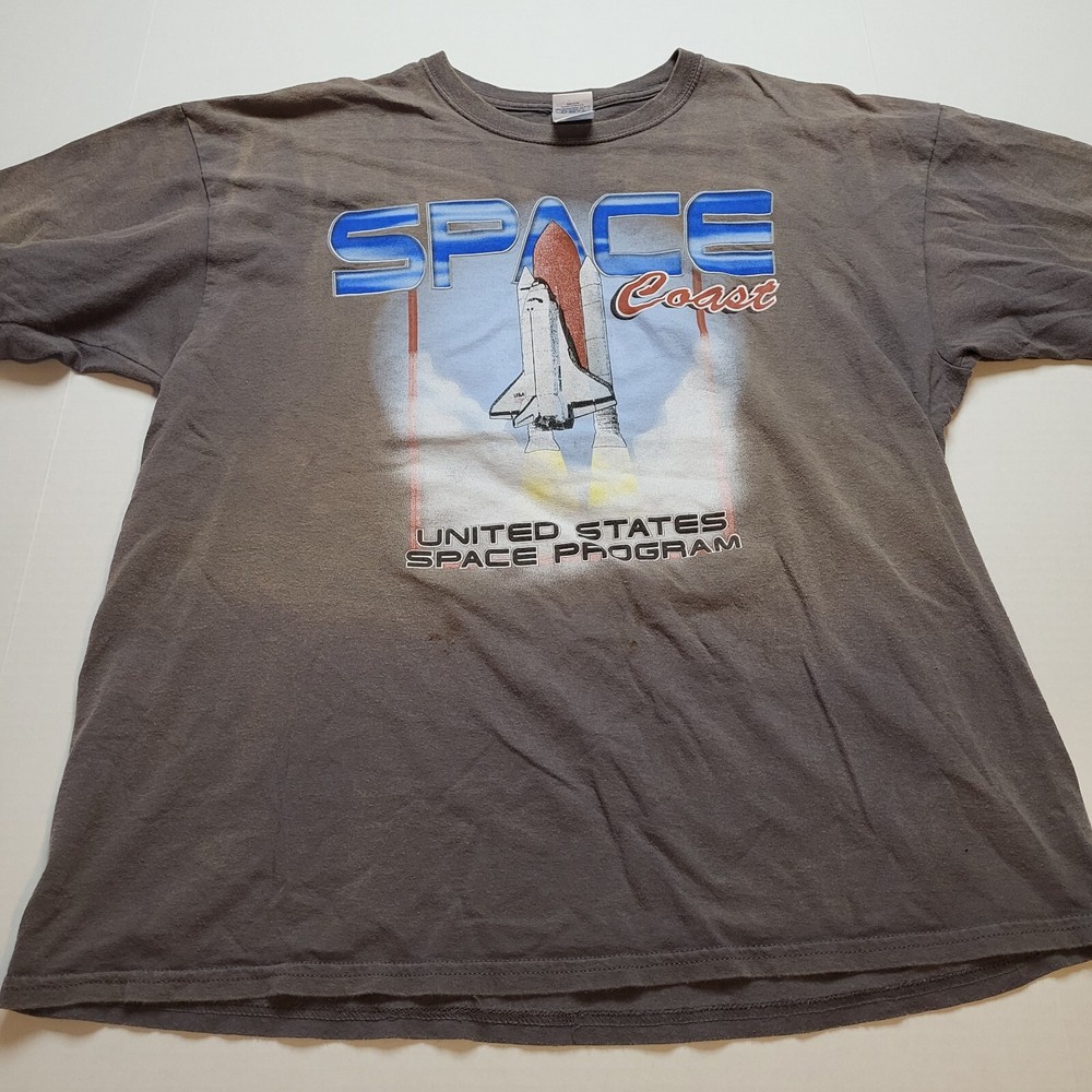 Space Coast T-Shirt Mens XL Rocket Ship United States Gray Tee ♡17