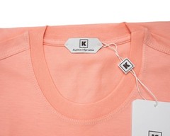 Kired by Kiton Coral Orange Supima Crepe Cotton Short Sleeve T-Shirt S (48 IT)