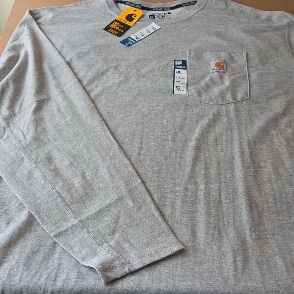 Carhartt Force Men’s Relaxed Fit Pocket Crew Neck Long Sleeve T-Shirt 3XL 80