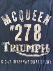 Triumph Steve Mcqueen T-Shirt Classic Original Double Sided Rare ￼