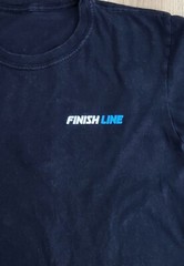 Finish Line Logo T-Shirt Mens Sz Medium Short Sleeve, Black, Crew Neck, Cotton