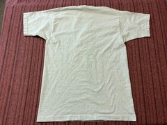 MENS USED VINTAGE 90S SINGLE STITCH WHATEVER NOVELTY SHIRT GRAY SIZE LARGE