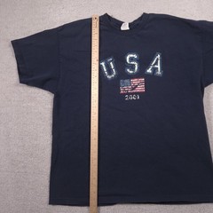 Vintage Arizona Jean Co Shirt Mens XL Blue USA Flag 2001 Patriotic Graphic Tee