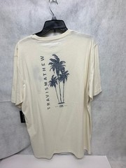 NWT Travis Mathew Salt Spray T-Shirt Mens XL Beige Palm Trees Short Sleeve