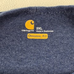 Carhartt Shirt Mens 2XL Blue K231 Long Sleeve Logo Original Fit Workwear Tee