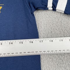 Vtg Augusta Sportswear Navy Blue Ringer V-Neck T Shirt Darien Rotary Club 90s