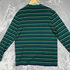 J.Crew Oarsmen Mens Re-Imagined Striped Long Sleeve T-Shirt Green Navy Yellow L