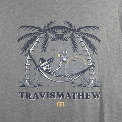 TravisMathew Lost Vacation Skeleton Graphic T-Shirt Mens XL Gray Golf Resort Tee