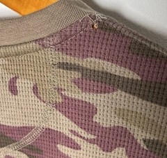 Outdoor Life Thermal Waffle Knit Long Sleeve Camo Shirt Mens XL Purple Brown