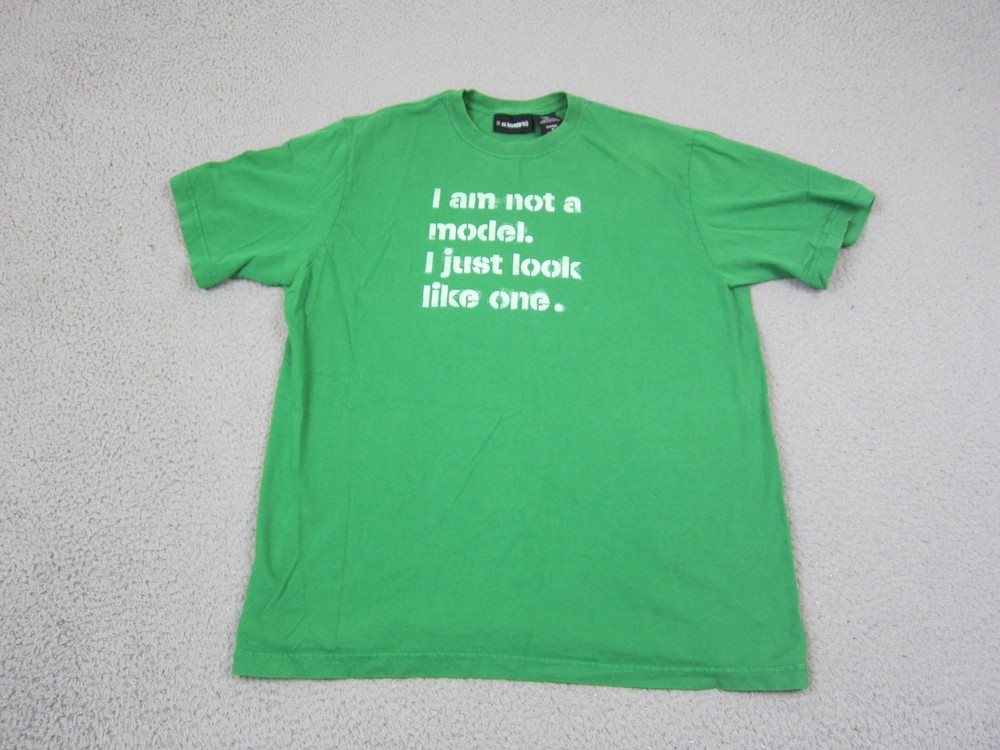 No Boundaries Shirt Adult Medium Green I Am Not A Model Funny Quote Casual Tee