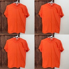 LOT OF 4 VTG 90s United Sports Activewear Tshirt Small 34-36 Orange USA Blank