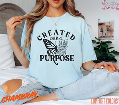 Unisex Created With A Purpose T-Shirt, Men T shirt,Women T shirt Gift Christian