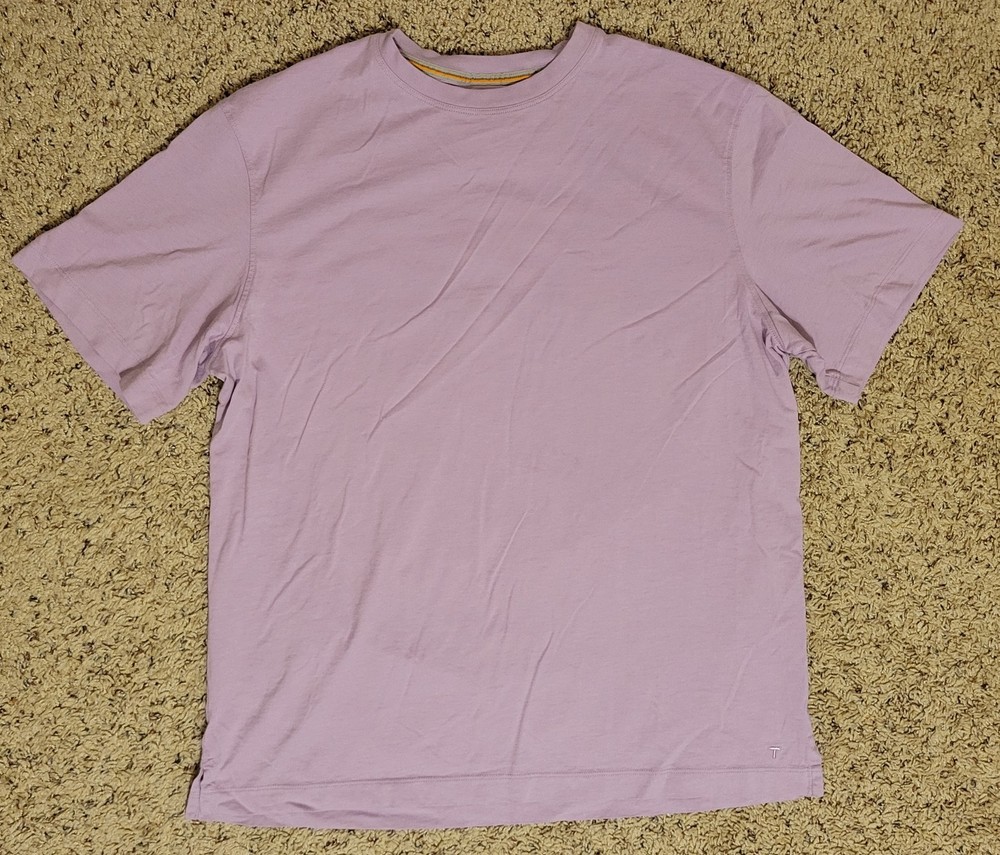 Left Coast Tee Men’s Large L Pima Cotton Crew Neck T-Shirt Lavender Purple Solid