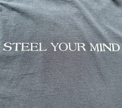 Rhetoric Hardcore Punk Band T Shirt Sz M Black “Steel Your Mind” CTHC WMHC Stain