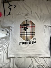 A Bathing Ape BAPE White Ape Head Logo Graphic Crew Neck T-Shirt Men’s S